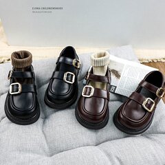 女の子靴2025春秋新型プリンセス靴子供靴楽福靴黒靴英倫赤ちゃん靴