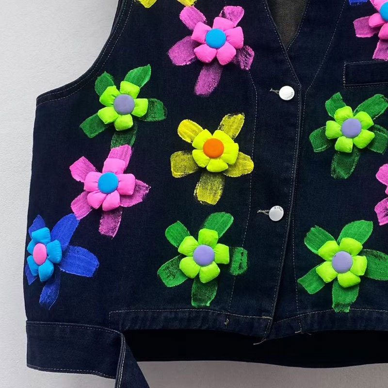 Diseño de primavera 2026 nuevo chaleco vaquero suelto mariposa chaleco de hombro casual moda delgado y la tendencia de la carne image 4