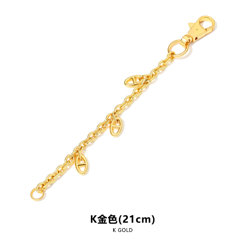 H-140 삼돼지코 펜던트 체인 K골드 21CM