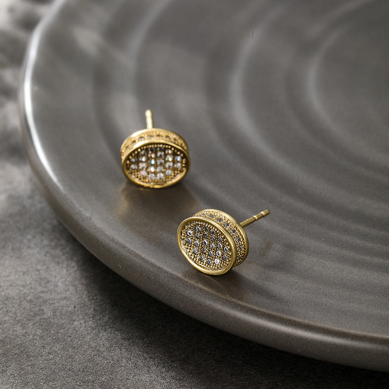 14K color Xuping joyería geometría estrella de amor auriculares de zircón ligero de lujo nicho sensación de mujer