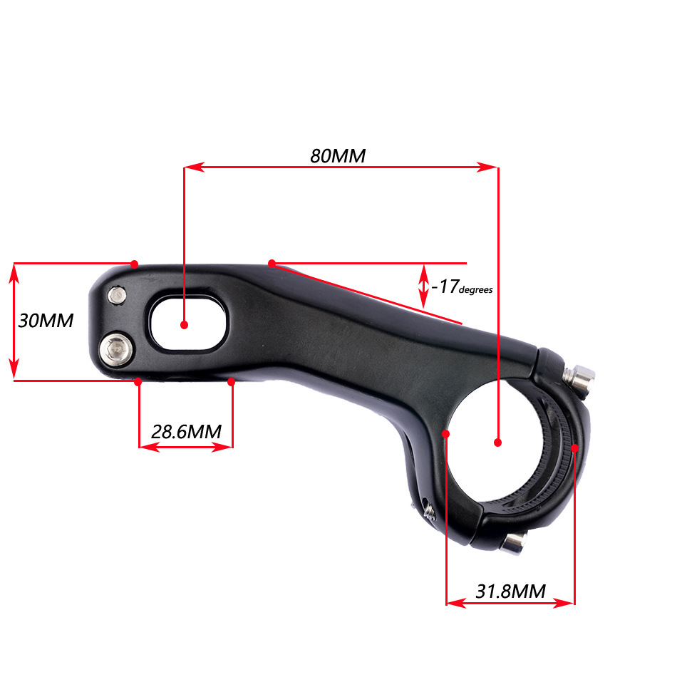 Goodtaste bicicleta de montaña CNC de carga de aluminio de 17 grados negativo tubo de carga de carga ligera 80/90/100mm