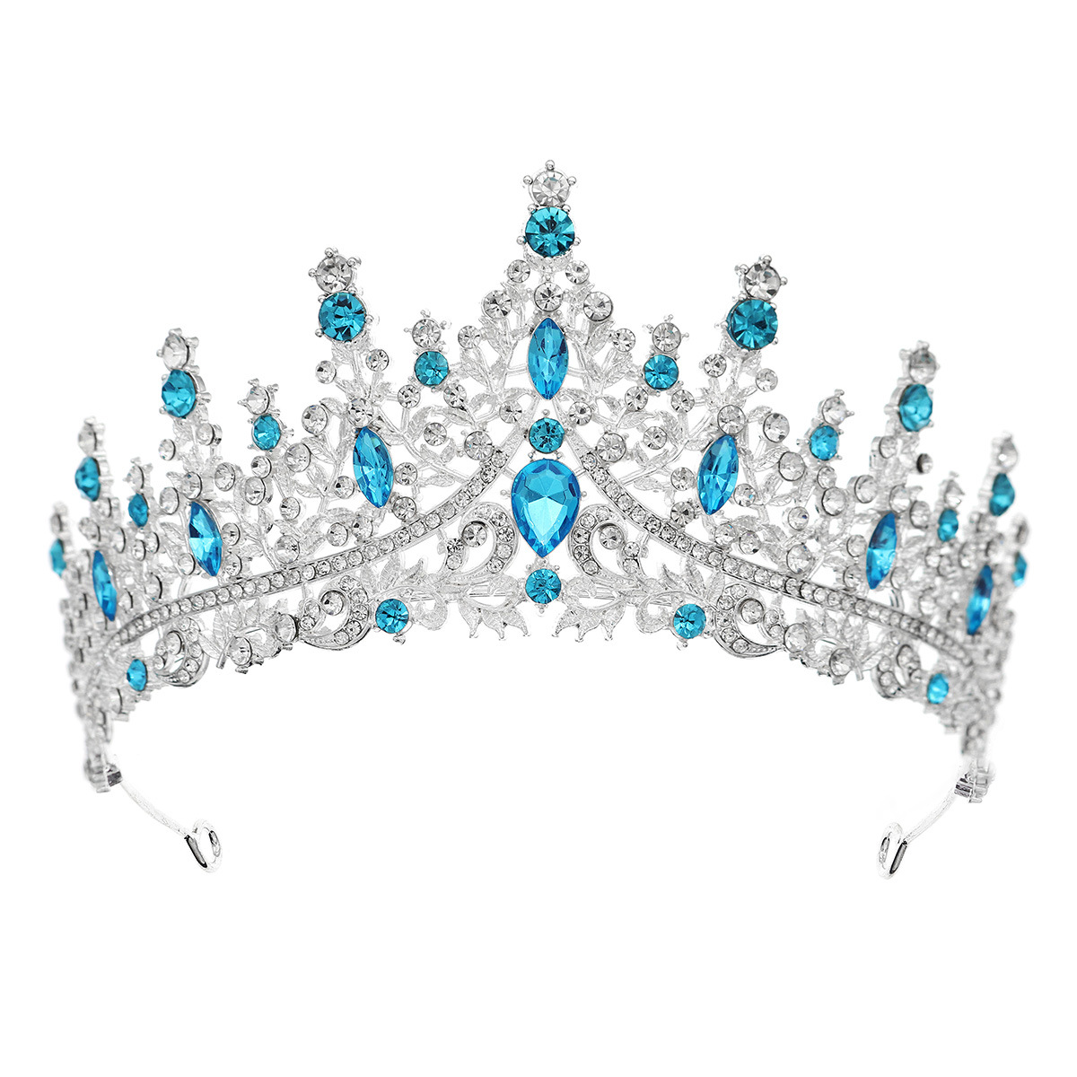 Wedding, Birthday, Festival Occasion Alloy Material Retro Women'S Adults Colorful Crown Alloy Inlay Rhinestones Crown
