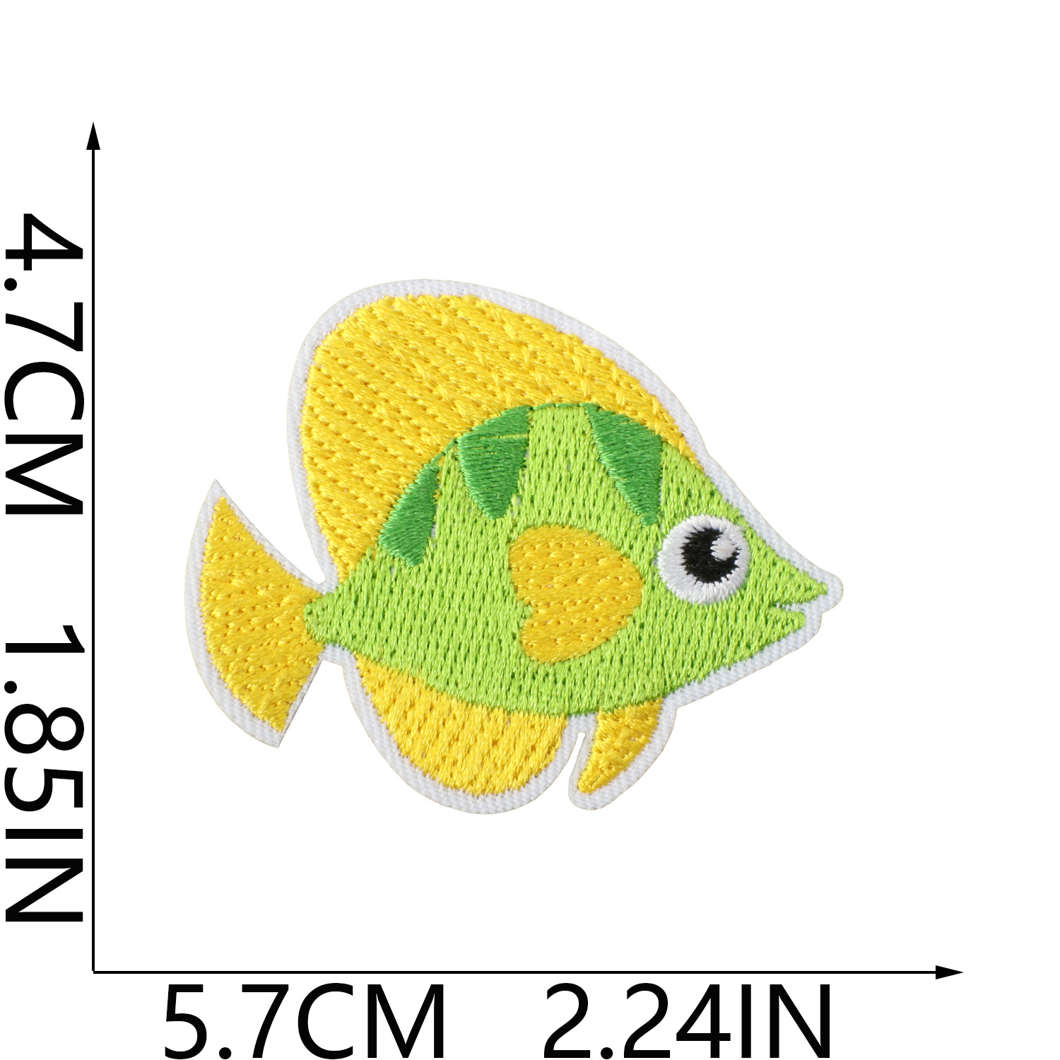 Pequeño pez de color bordado pegatinas de tela mar fiesta pegatinas de parche de sellas adorables decoración de computadora bordado sellas de sublimación caliente
