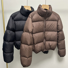 肯豆短款加厚羽绒服女冬立领小个子面包服白鸭绒欧美ins外套潮