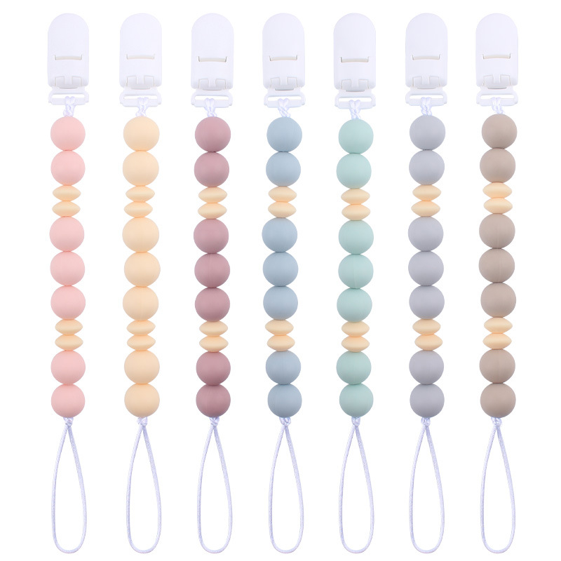 Nuevo bebé suministros chupete cadena creativa DIY macaron color serie mordedura de pegamento cadena anti-caída