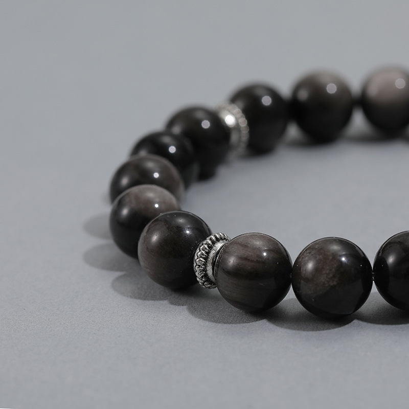 1 Piece Quantity Simple Style Geometric Color Block Obsidian Bracelets In Bulk