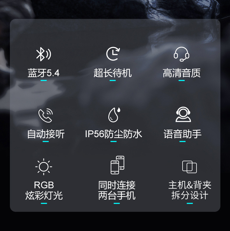 Cross-border Y12 motorcycle helmet Bluetooth headset, noise-canceling earphones, long battery life, suitable for full-face and half-face helmets, waterproof for motorbikes