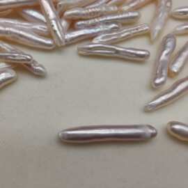 淡水巴洛克镜面光裸珠异形珍珠牙签棒长条巴洛克3x23mm