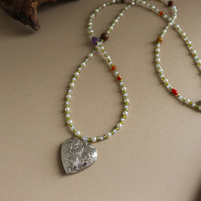 秋冬复古时尚精致珍珠爱心长款项链轻奢小众高级感百搭毛衣链饰品