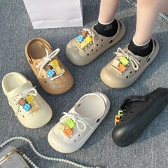 Summer outdoor new fashionable ins internet celebrity thick-soled non-slip beach flat closed-toe slippers