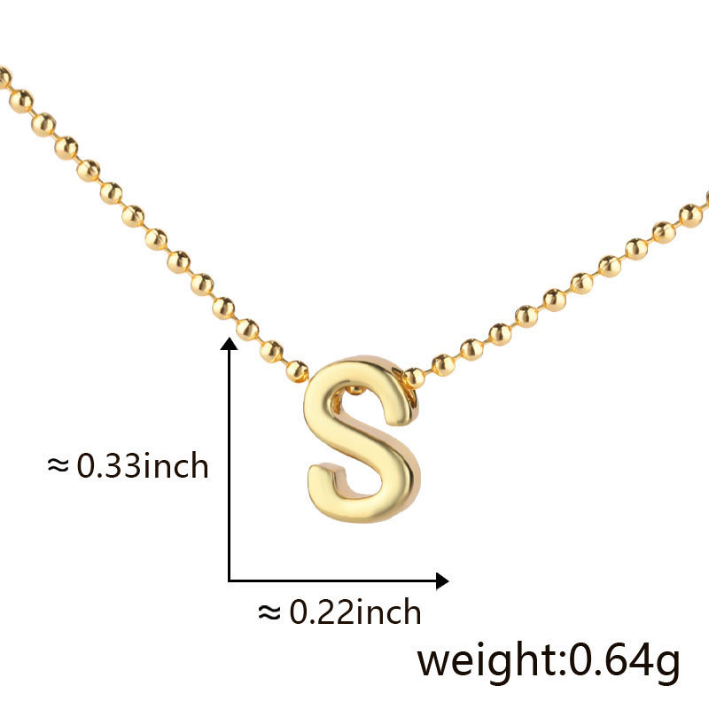 Cuicai ホットセール 18K ゴールデン光沢のある多用途クラシック 26 DIY 英語名小文字ネックレスペンダント付き|undefined
