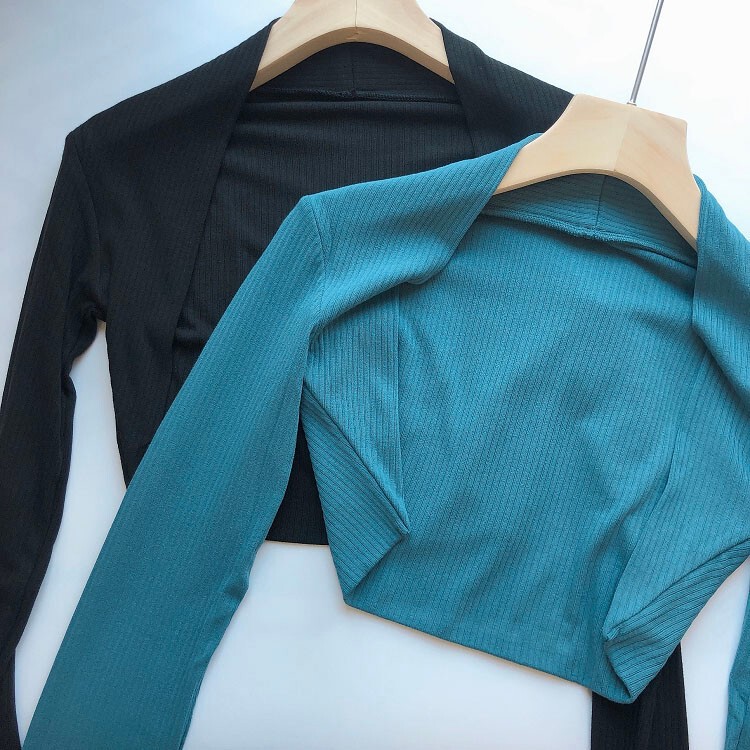 Autumn New Elegant Small Shawl Yoga Clothes Blouse Women's Fitness Clothes Sports Solid Color All-match Short Long-sleeved Top Autumn New Elegant Small Shawl Yoga Clothes Blouse Women's Fitness Clothes Sports Solid Color All-match Short Long-sleeved Top