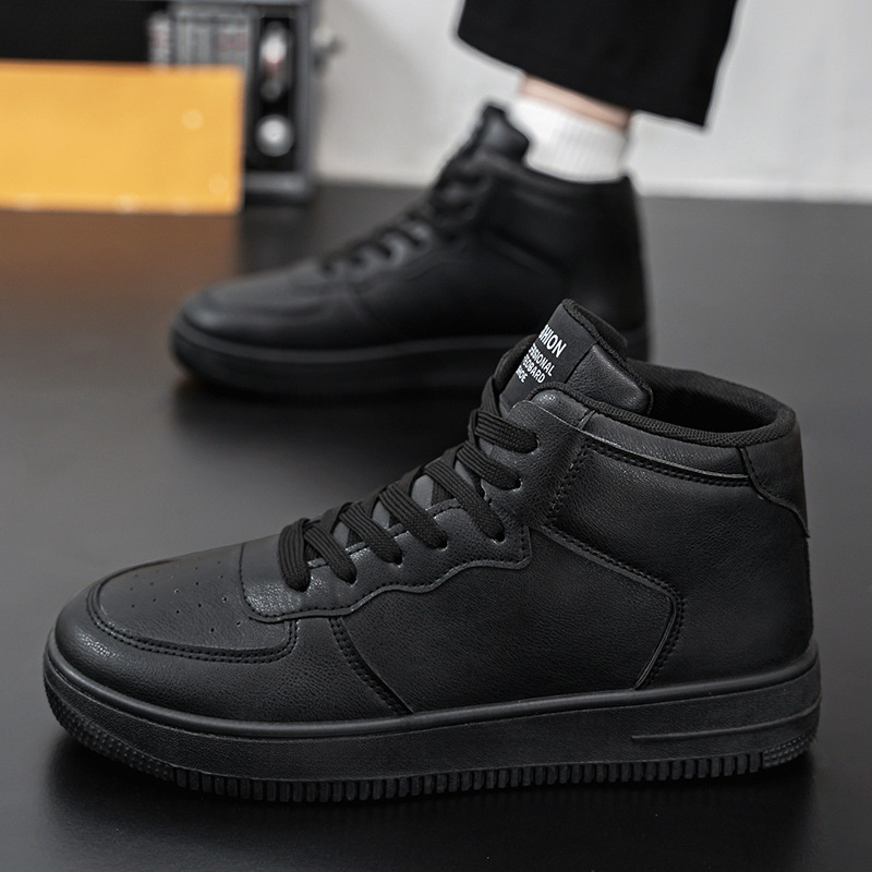 Otoño nuevos zapatos de skate de alto nivel para hombres casuales de cuero variados zapatos blancos de temporada de estudiantes de transmisión en vivo zapatos deportivos para hombres