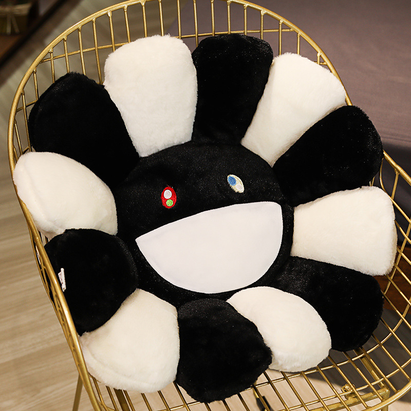 Takashi Murakami Flower Cushion Black/White