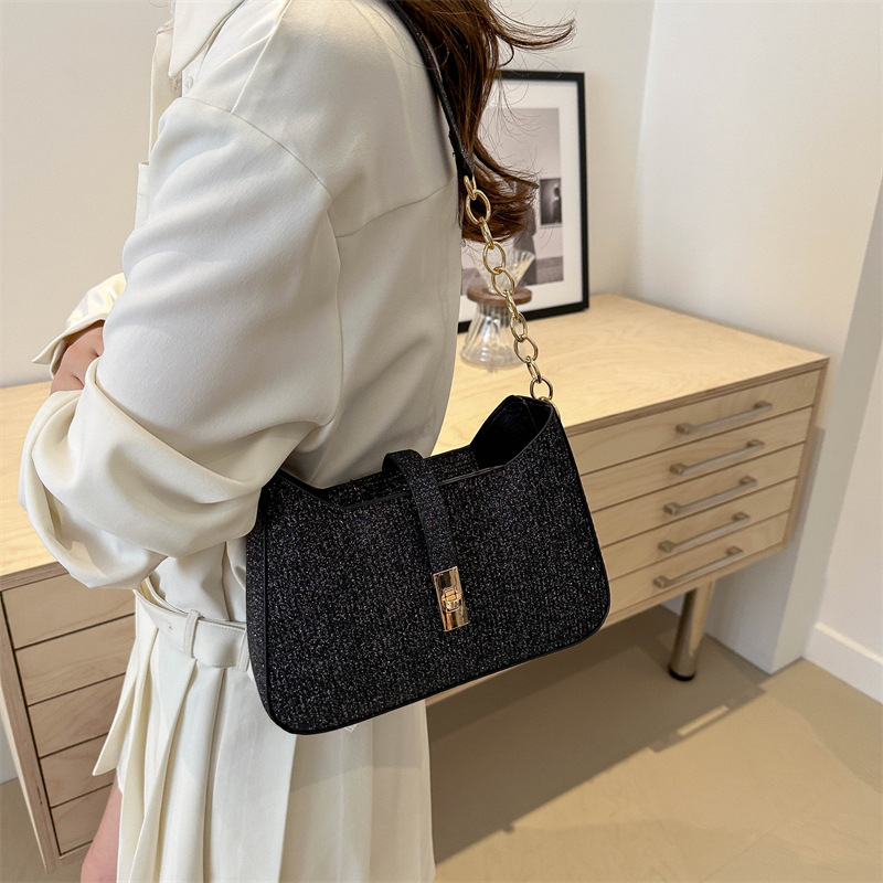 Bolso de nicho coreano para mujeres 2024 nueva cadena de textura de alta calidad universal de moda de hombro único bolso de silla de brazo