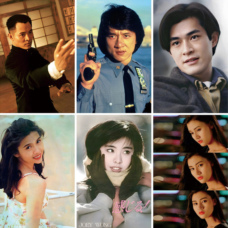 Hong Kong movie star poster wall stickers, 80s and 90s retro and nostalgic wallpaper for dorm rooms, bedrooms, and restaurants Hong Kong movie star poster wall stickers, 80s and 90s retro and nostalgic wallpaper for dorm rooms, bedrooms, and restaurants