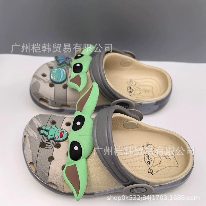 Детская обувь «Крокодил» с изображением звезды «Звездные войны», нескользящие сандалии, тапочки Baotou для мальчиков, пляжная обувь для девочек