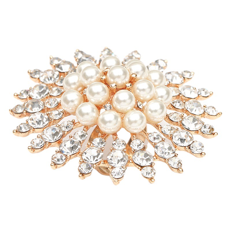 Nicho personalidad exagerada anillo de estilo étnico bohemio moda europea y americana creativa diamante perla anillo ajustable