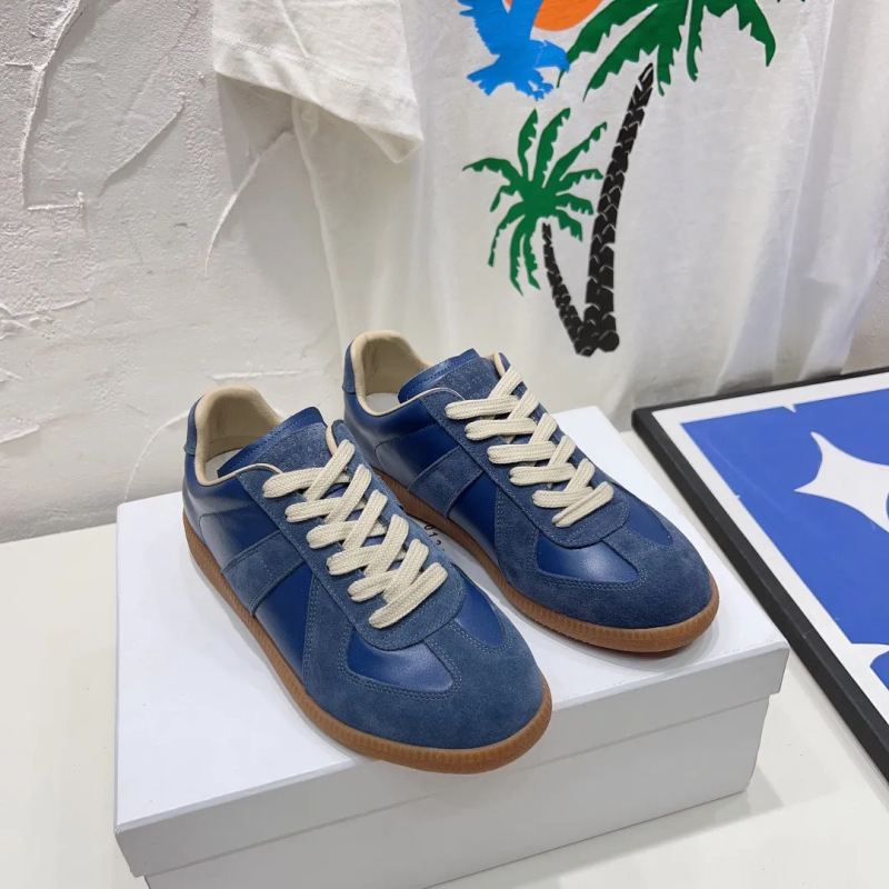 New Original Margiela Mm6 German Training Shoes, Genuine Leather Color-Blocking Flat Casual Shoes, Unisex Versatile White Sneakers, in Stock New Original Margiela Mm6 German Training Shoes, Genuine Leather Color-Blocking Flat Casual Shoes, Unisex Versatile White Sneakers, in Stock