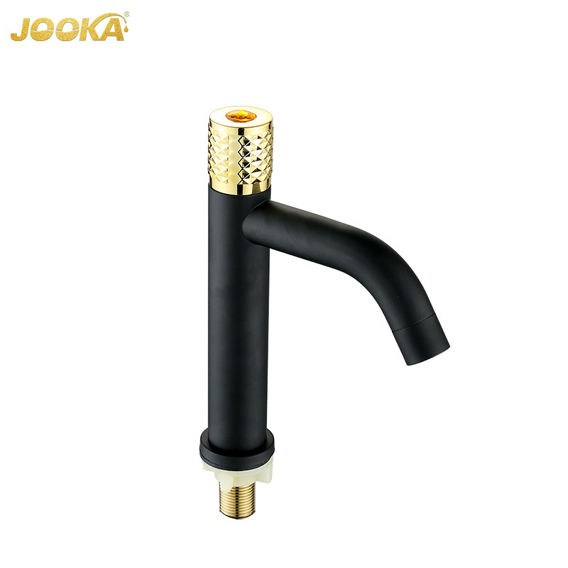 Best-Selling Models in South America: Stainless Steel 201 Black Short Curved Spout Single Cold Water Basin Faucet, Affordable for Home Use