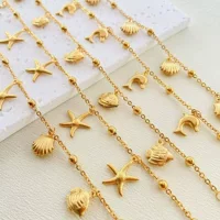 Новый кулон в виде ракушки с дельфином и морской звездой Amazon, браслет серии Ocean, повседневная летняя пляжная цепочка на щиколотке
