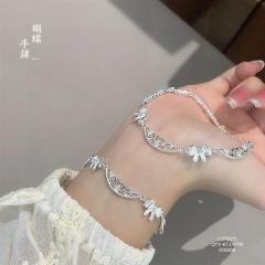 Yinjia シルバージュエリー純銀 990 花蝶ブレスレットファッショナブルで甘いトレンディなブティックスポットドロップシッピング