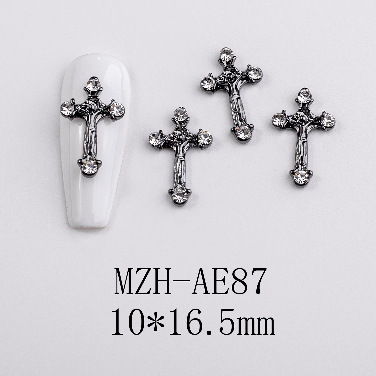 5g Weight Nail Decoration Accessories Nail Supplies 10 PCS/Package Quantity Alloy Material Halloween Festival Cross, Spider, Skull Pattern Retro, Classic Style Style Halloween Retro Classic Style Cross Spider Skull Alloy Nail Decoration Accessories 10 PCS/Package 19
