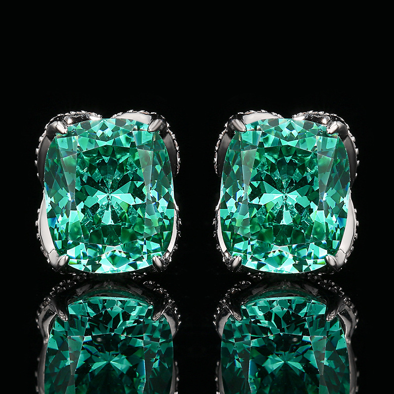 Elegant Gold-plated Gemstone Stud Earrings For Daily Style_voghion.com