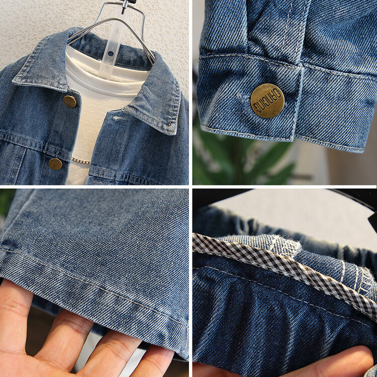 Boys' denim set for spring autumn 2024, new cool explosive street two-piece set, small and medium-sized western-style_voghion.com