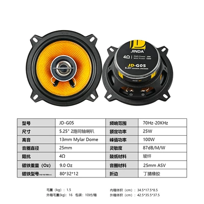 Car Audio 5.25inch Coaxial Speaker Car Audio Modification Upgrade Door Speaker High Power (Car speaker/subwoofer) - cable-installation-screw-kit-525inch-133mm