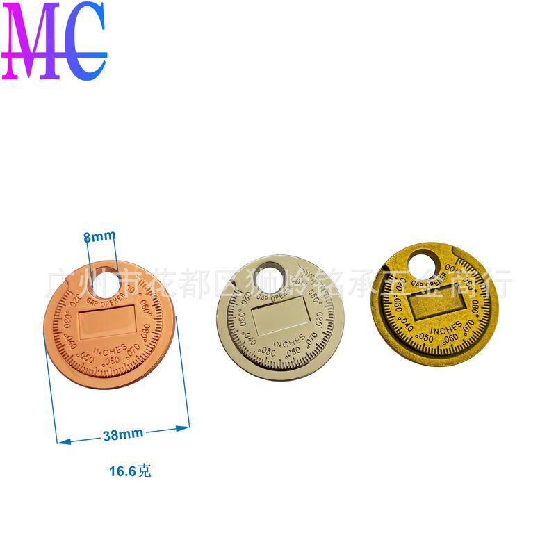 Zinc Alloy Die-Casting Motorcycle Spark Plug Gap Measurement Adjustment Metric and Imperial Coin Type Gauge