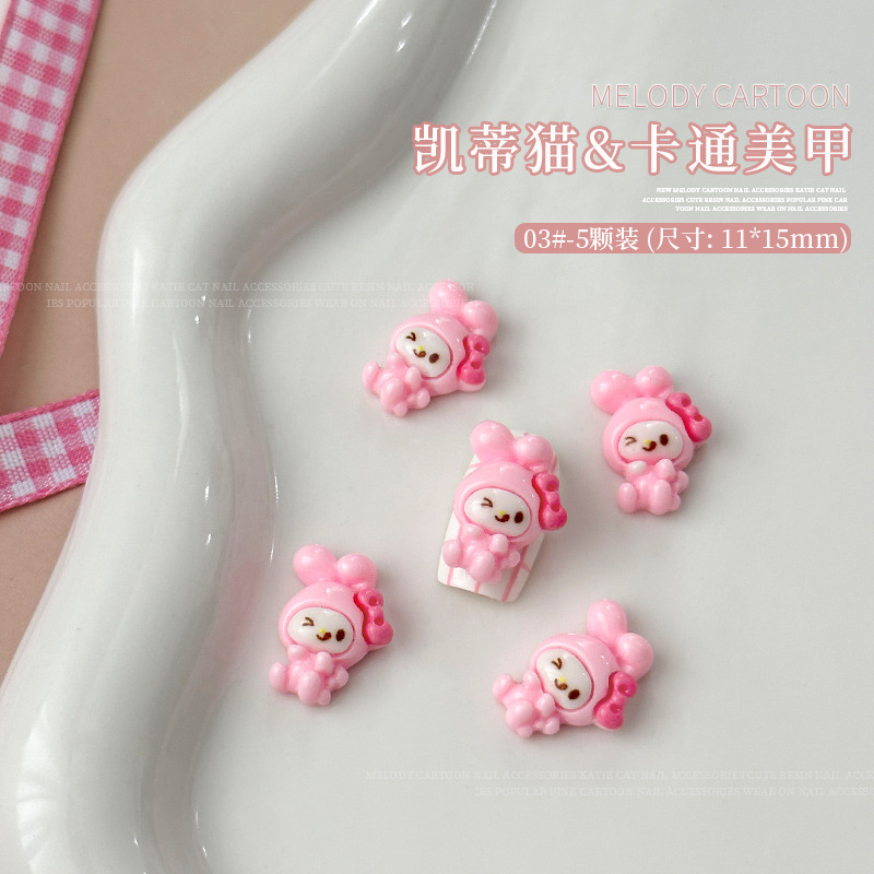 KT & 美楽ティ漫画ネイルアクセサリーかわいい立体熊カメラ美楽ティdiy樹脂着用甲アクセサリー