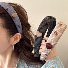 小香風愛心發箍女新款寬邊韓系海綿頭飾發卡少女秋冬外出百搭頭箍