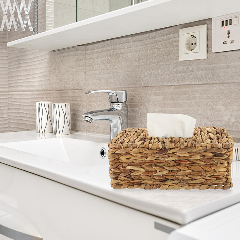 Transfronterizos personalizados pastorales caja de toallas creativas calabaza de hierba tejida caja de toallas de escritorio decoración caja de extracción de papel