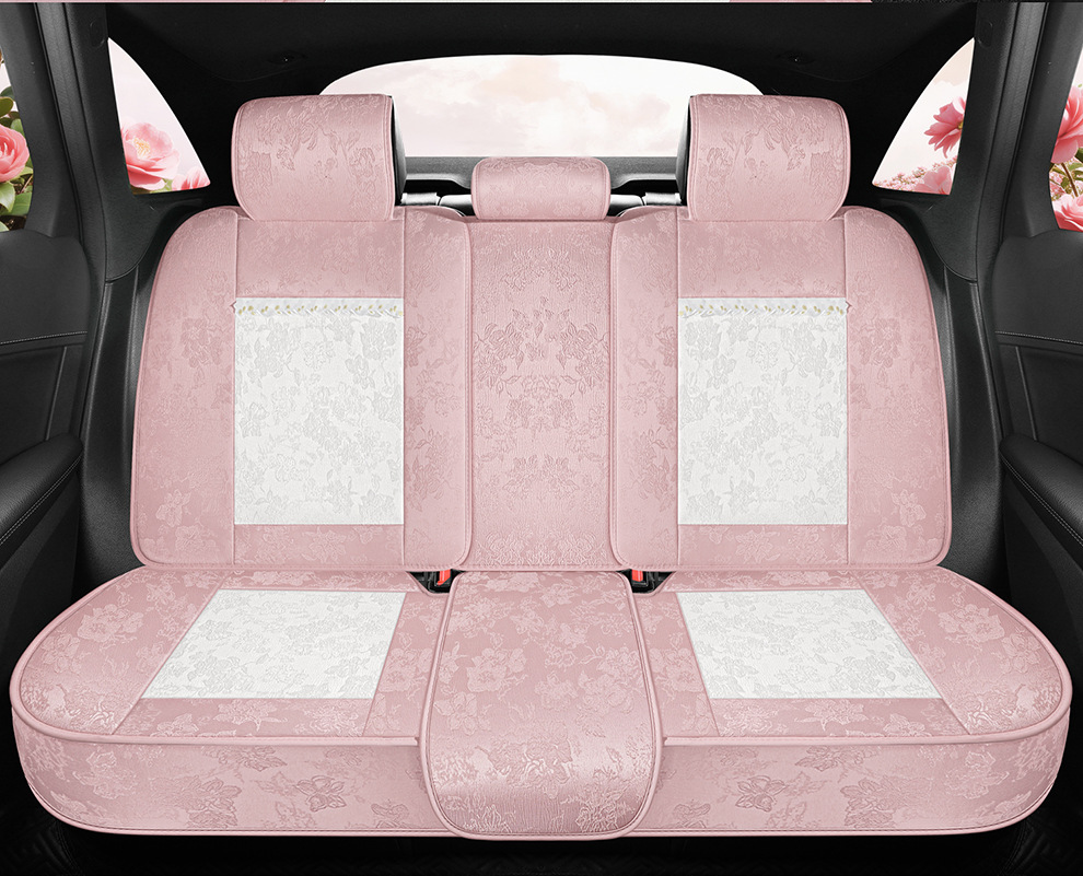 2026 New Model Ancient Style Camellia Jacquard Embossed Lace All-Season Car Seat Cushions Wholesale Cross-Border Export