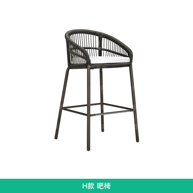 silla de bar al aire libre patio alojamiento creativo muebles de aleación de aluminio al aire libre a prueba de agua silla alta de caña image 13