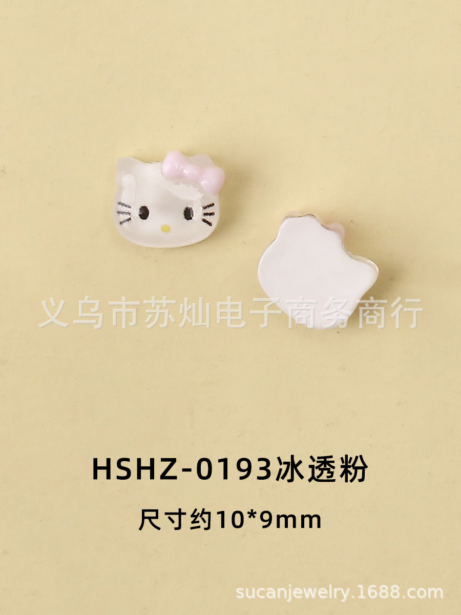 Nuevo hielo transparente resina tridimensional accesorios de dibujos animados uñas DIY crema pegamento caja del teléfono decoración gatito al por mayor KT gato