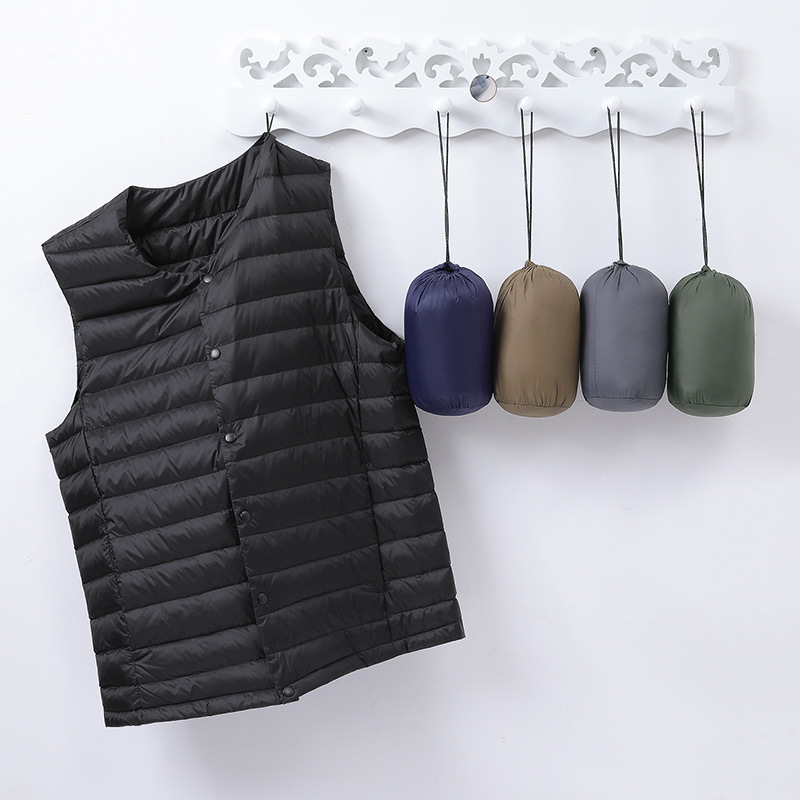 Lightweight down V-Neck Vest Workwear for Men, Wholesale in Stock, 90% Duck Down, Winter Warm Vest, 4S Shop Workwear