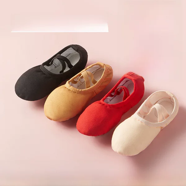 Children's Meat Pink Dancing Shoes Lace-up Free Dancing Shoes Adult Cat Claw Soft-soled Shoes Canvas Practice Shoes Ballet Shoes
