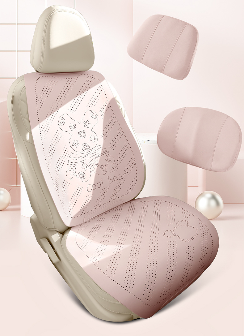 Car Seat Cushion for All Seasons, Lemon Bear Suede Saddle Cushion, Cute for Girls, Suitable for Bingo S/Pro