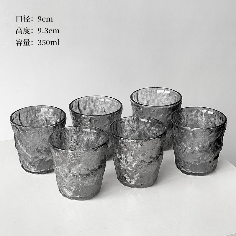 Glass Glacier Home Living Water Cup Set High-end Family Guest Cup Set Taza de jugo Taza de té Taza de vino tinto