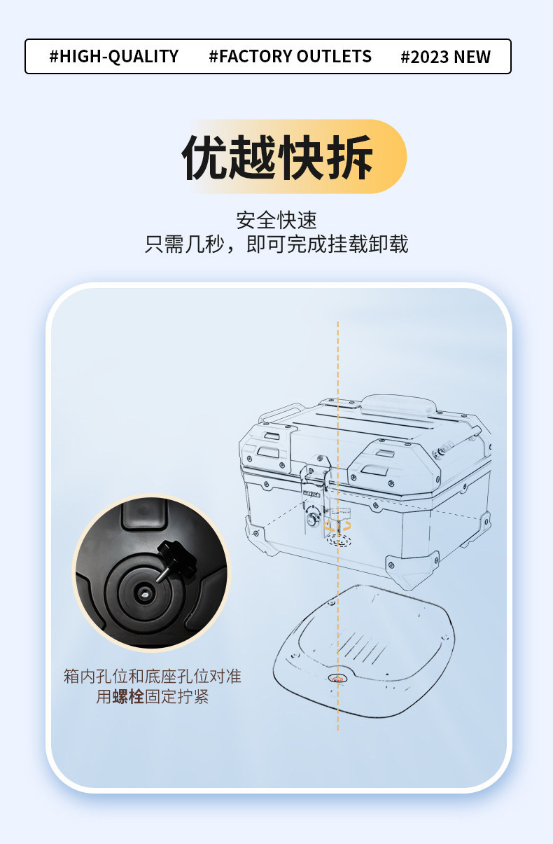 Wanlihao is compatible with the No.9 N3 electric vehicle motorcycle Mz mix tail box, a non-aluminum alloy large-capacity trunk