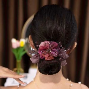 Women girls cloth art zircon hair art flower hair bands winky headdress flower elegant temperament