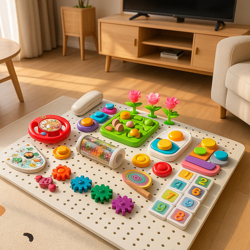 Intelligence-developing busy board hole board DIY accessories felt board cutting fun Montessori early education baby toy intellectual development