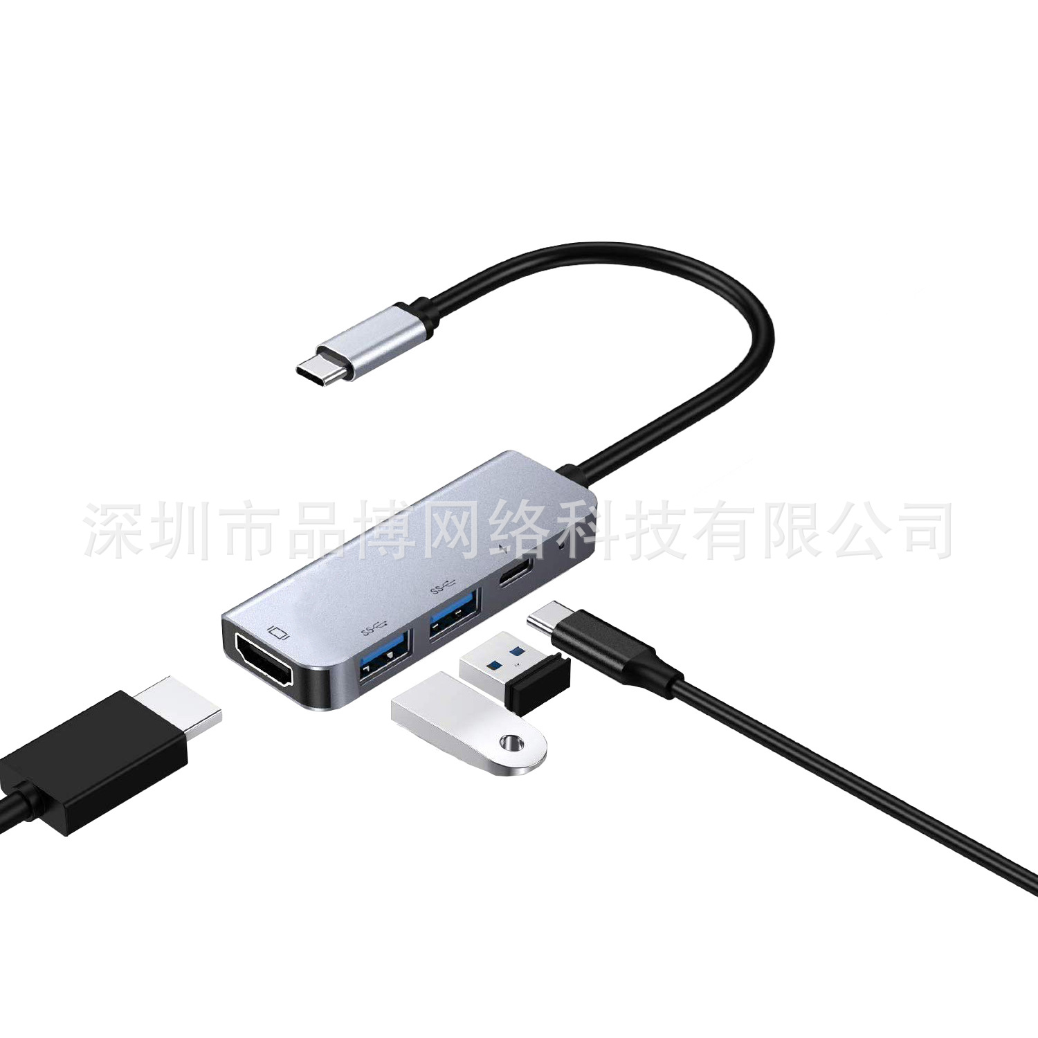 Estación de acoplamiento transfronteriza tipo c hubUSB3.0 hub HDMI proyector de pantalla 4k de alta definición PD100W