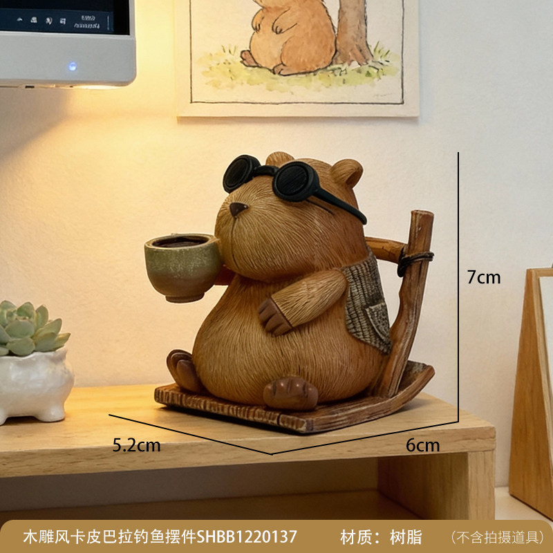 Creative Capybara Cute Animal Hand-Painted Workstation Decoration Gift Resin Desktop Ornament with a High-End Feel and Niche Appeal Creative Capybara Cute Animal Hand-Painted Workstation Decoration Gift Resin Desktop Ornament with a High-End Feel and Niche Appeal