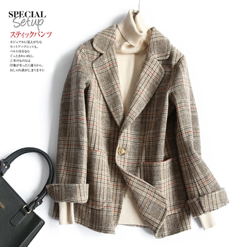 ZOJ temperament British small suit female woolen coat short 2021 spring new woolen coat women's wholesale