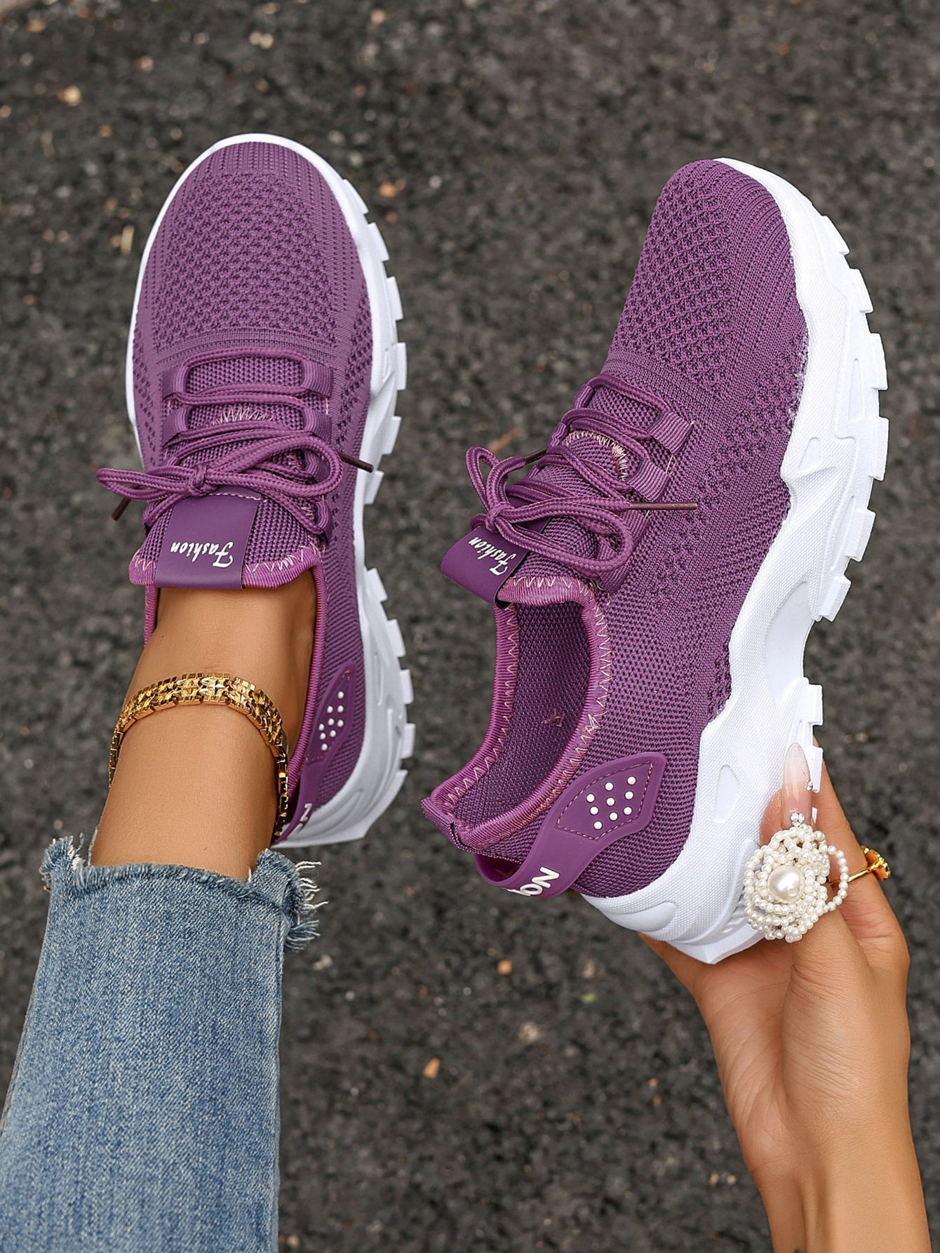 Zapatos mujer estilo caliente zapatos de verano zapatos de mujer red deportiva de todo fósforo zapatos individuales zapatos de mujer de comercio exterior malla voladora transfronteriza moda y transpirable image 11
