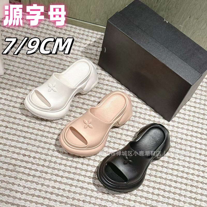 SMFK十字の花の新型の超厚い底のスリッパの女性のファッションのビスケットの底は高くなります。|undefined