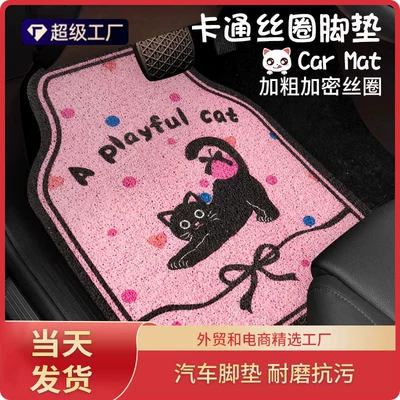 Dropshipping Cartoon Dopamine Car Floor Mat Wire Loop Floor Mat Mud Scraper Colorful Stain-Resistant Wear-Resistant Easy to Care for